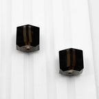 Smoky Quartz Beads: 10mm Faceted Cube, DIY Jewelry (2 Pcs)