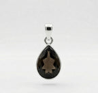 Faceted Smoky Quartz Teardrop Sterling Silver Pendant - Natural Pear Gemstone