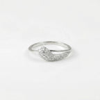 Sterling Silver CZ Teardrop Ring, Pavé Tapered Band, Boho Stackable Jewelry