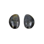 Untreated Sapphire Gemstone Pair: Rose Cut Slices for Jewelry