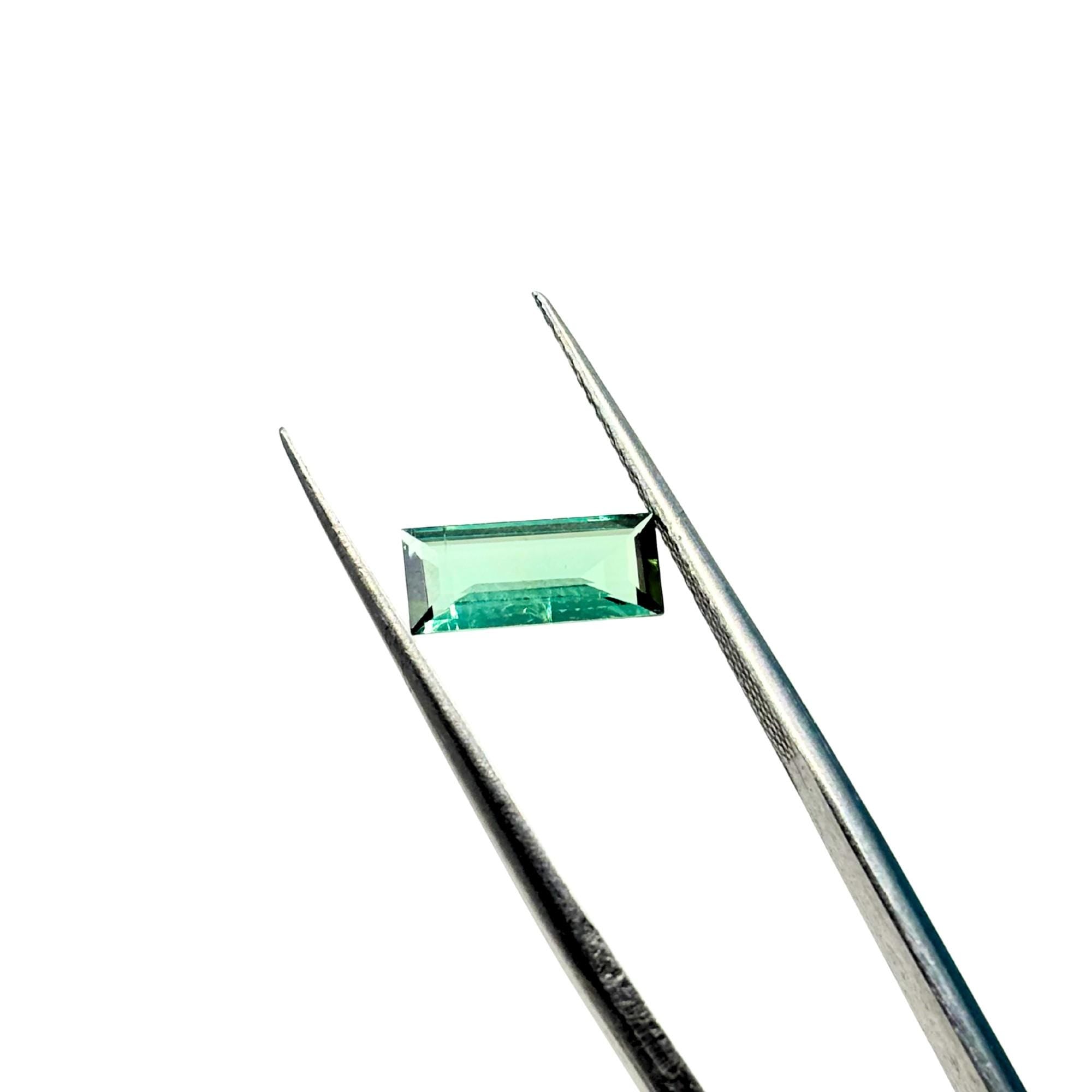 Greenish Blue Tourmaline Gemstone – Baguette Faceted Cut, Jewelry Making