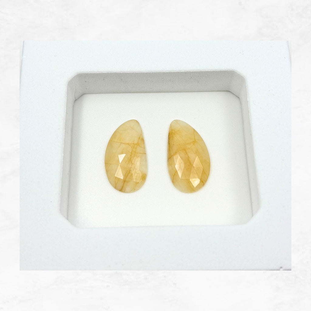 Rose Cut Sapphire Slices: Natural Gemstone Pair for Jewelry Making