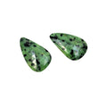 Natural Green Sapphire Slices: Rose Cut Gemstone Pair, Jewelry Making
