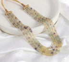 Natural Rainbow Fluorite Necklace, Tube Beads Gemstone Necklace, 40cm Beaded Crystal Jewelry, Gift for Her