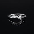 Sterling Silver Tiara Ring • Cubic Zirconia Wedding Band • Minimalist Crown Stacking Ring