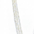 Beaded Moonstone Necklace, Three Line Long Layered Gemstone Necklace, Boho Statement Jewelry, Gift for Her