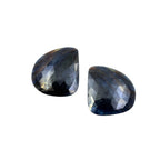 Rose Cut Sapphire Slices: Natural Untreated Gemstone Pair