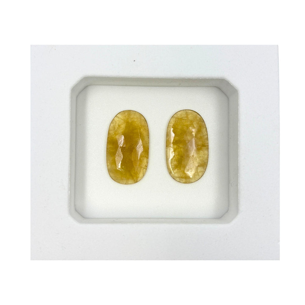 Rose Cut Sapphire Slices: Natural Untreated Gemstone Pair