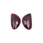 Rose Cut Sapphire Slices: Natural Untreated Gemstone Pair