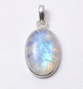 Oval Moonstone Pendant – Sterling Silver Boho Gemstone Necklace