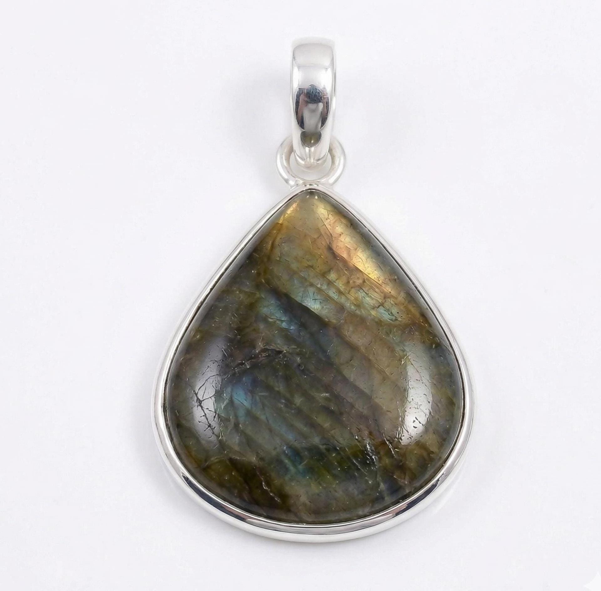 Labradorite Pendant: Sterling Silver Celestial Necklace