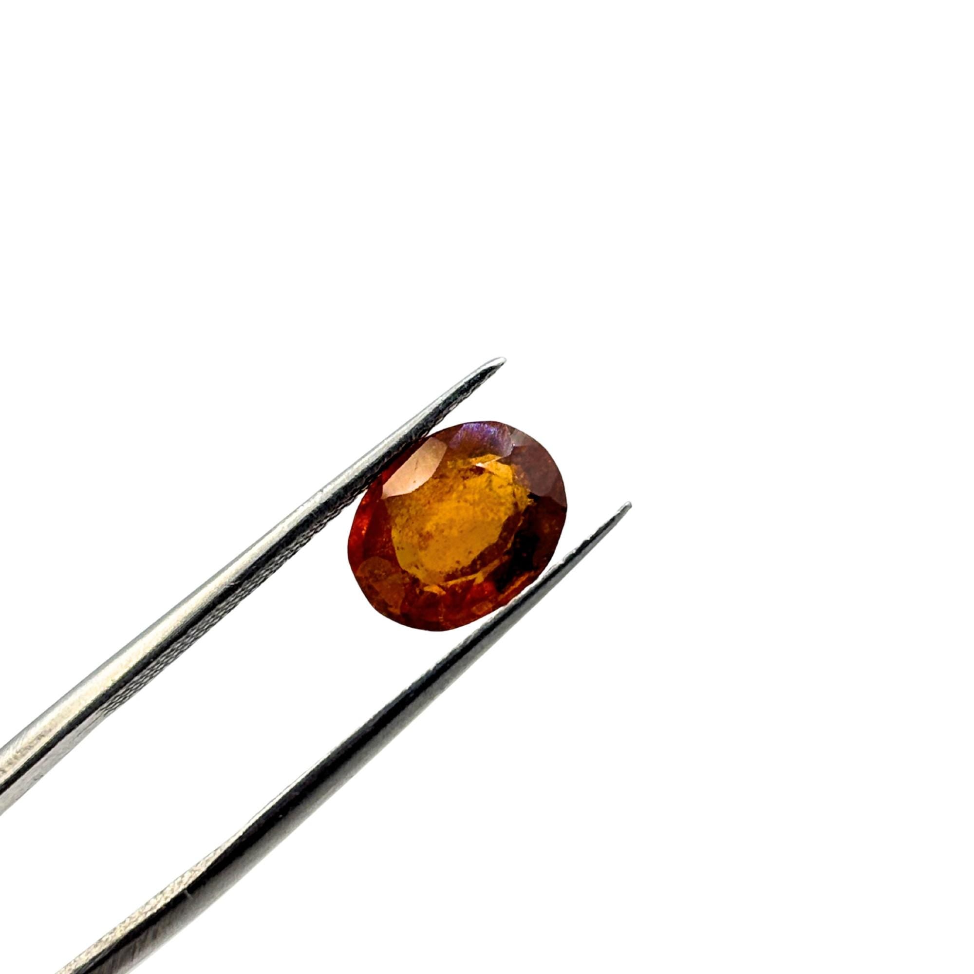 Natural Hessonite Garnet Gemstone, Faceted Oval Cut for Jewelry
