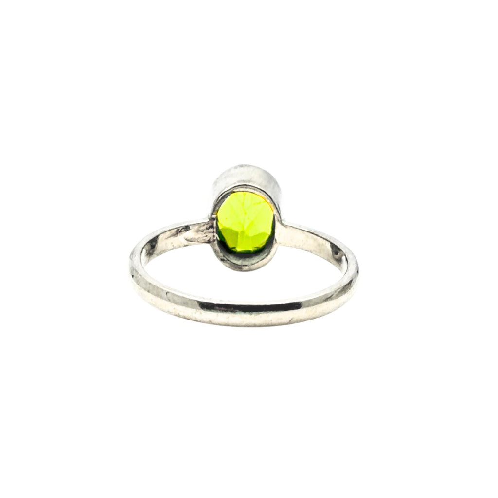 Oval Peridot Ring: Handmade Sterling Silver August Birthstone