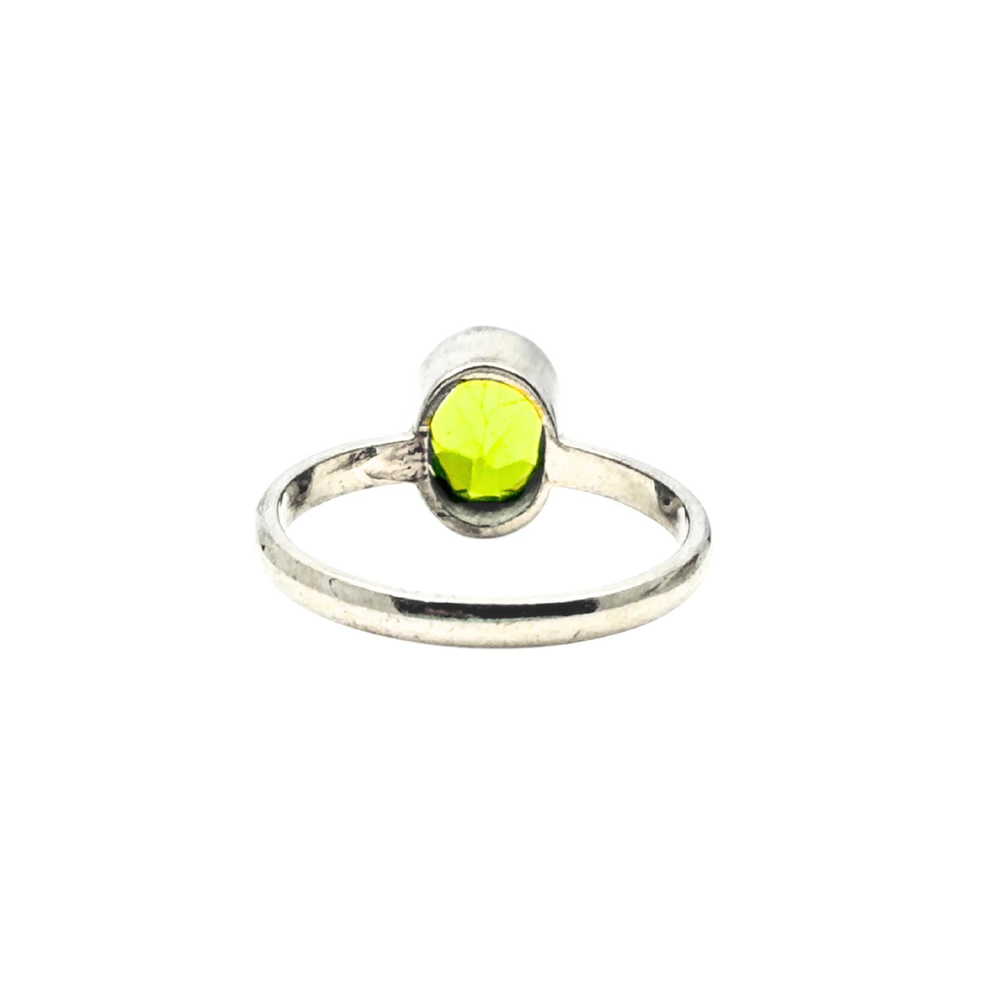 Oval Peridot Ring: Handmade Sterling Silver August Birthstone