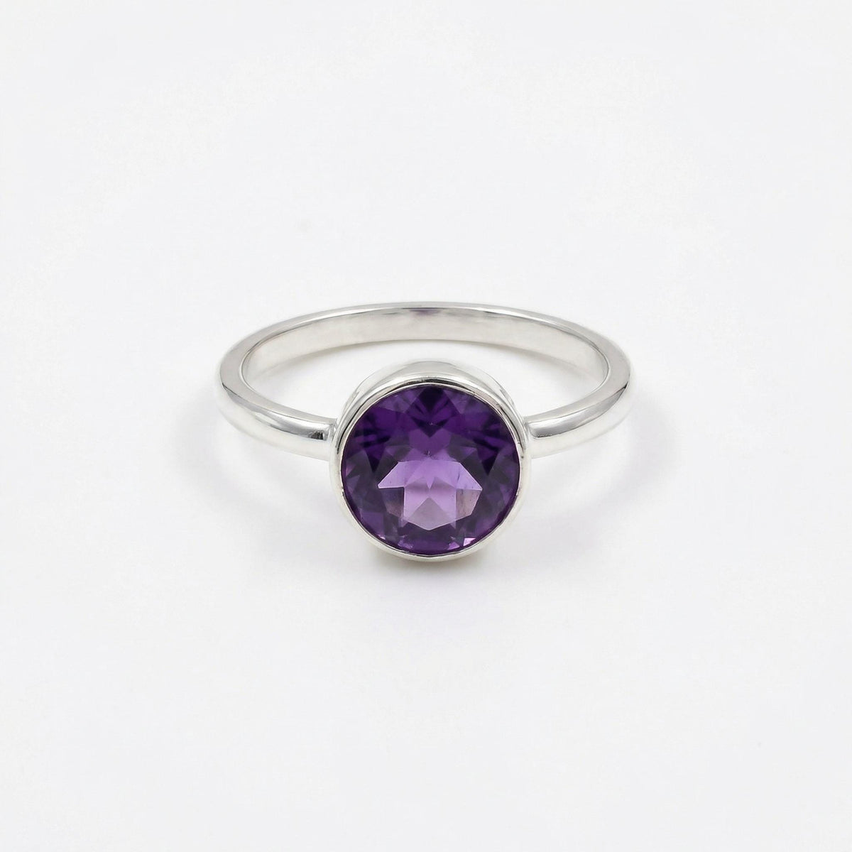 Amethyst Ring: Handmade Sterling Silver Gemstone, February Birthstone