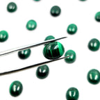 Malachite Oval Cabochons - AAA Grade, 10x8mm, Pack of 5