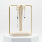 Blue Tourmaline Threader Earrings | 925 Sterling Silver Dainty Chain Drop