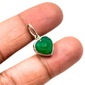 Green Onyx Heart Pendant – Faceted 925 Sterling Silver Charm