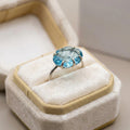 Sterling Silver Cloud Blue Topaz Ring: Handmade Gemstone Statement