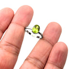Oval Peridot Ring: Handmade Sterling Silver August Birthstone