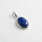 Oval Lapis Lazuli Sterling Silver Pendant – Boho Spiritual Jewelry