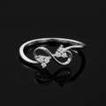 Sterling Silver Infinity Ring – Triangle CZ Accents, Geometric Promise Band