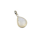 Moonstone Teardrop Pendant in 925 Sterling Silver – Minimalist Rainbow Moonstone Necklace, Dainty Boho Gemstone Jewelry Gift for Her