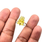 Sterling Silver Lemon Topaz Teddy Bear Ring: Handmade Gemstone Jewelry