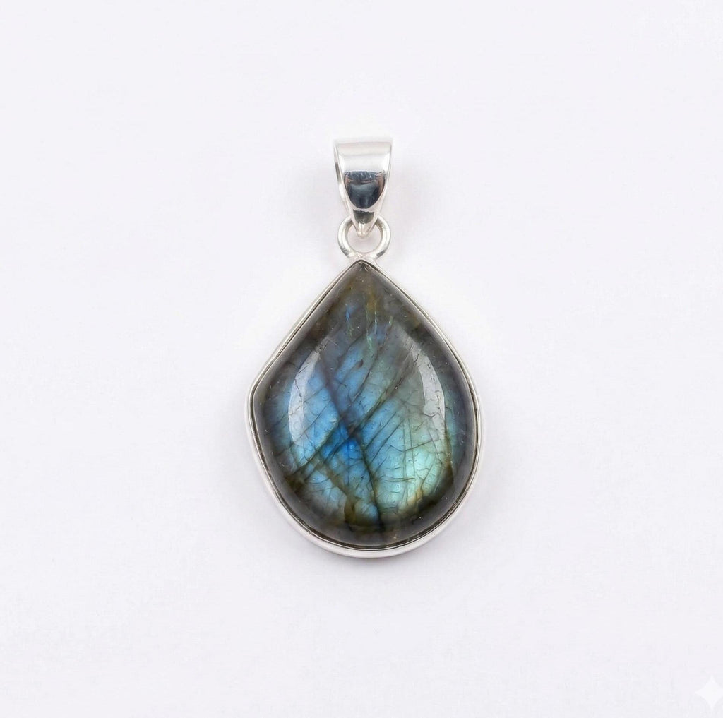 Labradorite Pendant: Sterling Silver Celestial Necklace