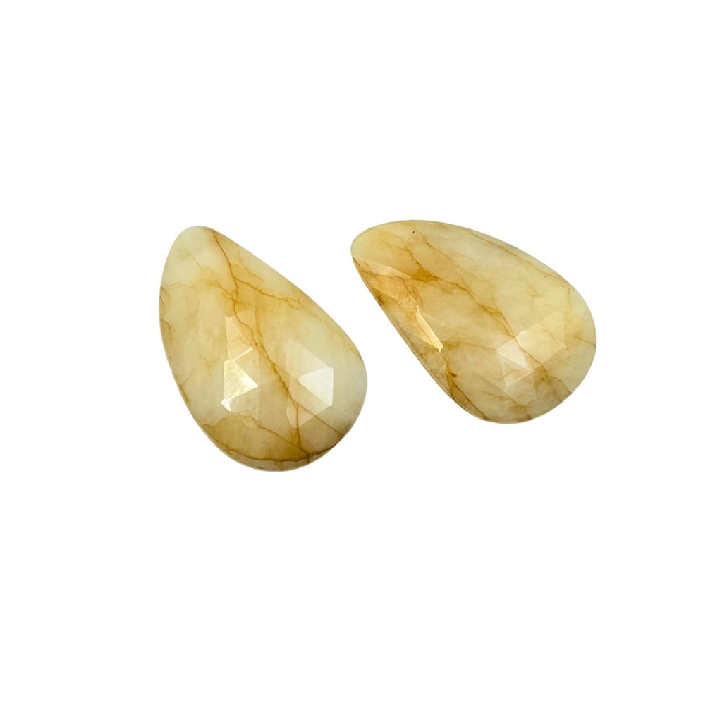 Natural Wonder Sapphire Gemstone Slices: Rose Cut Pair, Jewelry Making