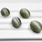 Grey Cat's Eye Quartz Cabochon, Oval Gemstone (13x11, 15x12 MM)