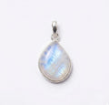 Teardrop Moonstone Pendant – 925 Sterling Silver Boho Gemstone Necklace