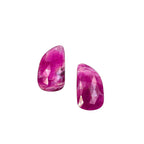 Rose Cut Pink Sapphire Slices: Natural Untreated Gemstone Pair