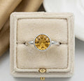 Citrine Ring: Minimalist Sterling Silver Gemstone - November Birthstone