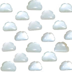 White Moonstone Cloud Charms, Carved Briolettes, Gemstone Beads