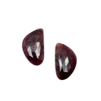 Rose Cut Sapphire Slices: Natural Untreated Gemstone Pair