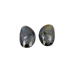 Untreated Sapphire Gemstone Pair: Rose Cut Slices for Jewelry