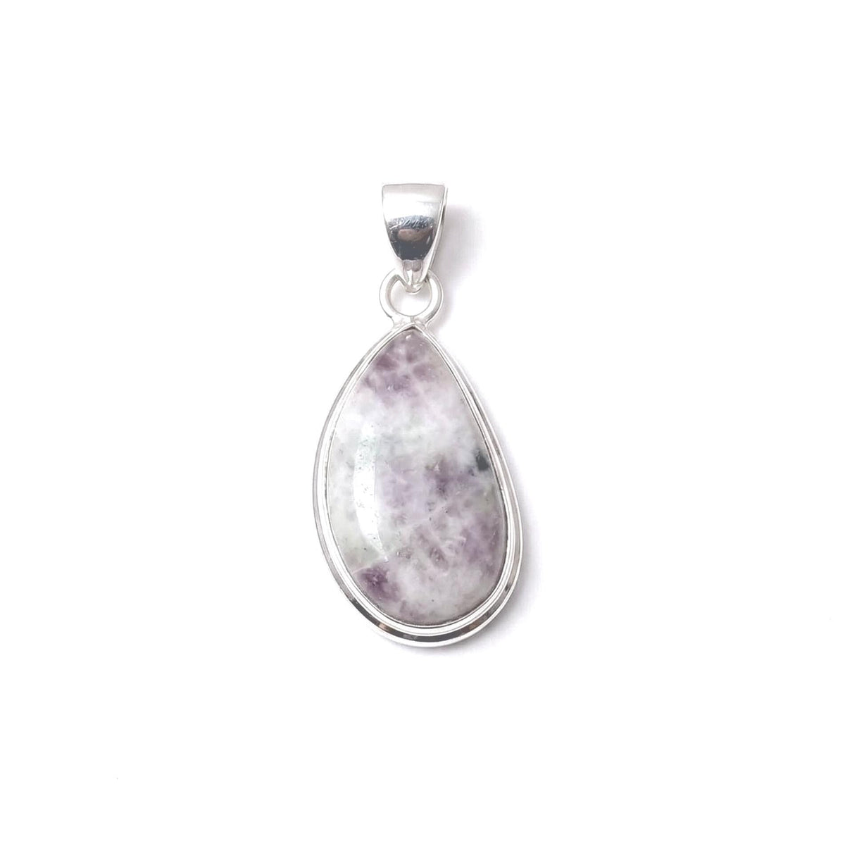Teardrop Moonstone Pendant – 925 Sterling Silver, Minimalist Boho Gemstone Necklace