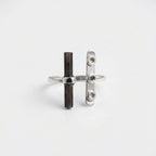 Raw Black Tourmaline Ring: Adjustable Sterling Silver Boho Jewelry