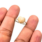 Sterling Silver Heart Gemstone Ring: Handmade Promise Jewelry