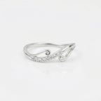Sterling Silver CZ Vine Ring, Pavé Swirl Band, Boho Romantic Stacker Jewelry