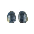 Untreated Sapphire Gemstone Slices: Rose Cut, Flat Back Pair