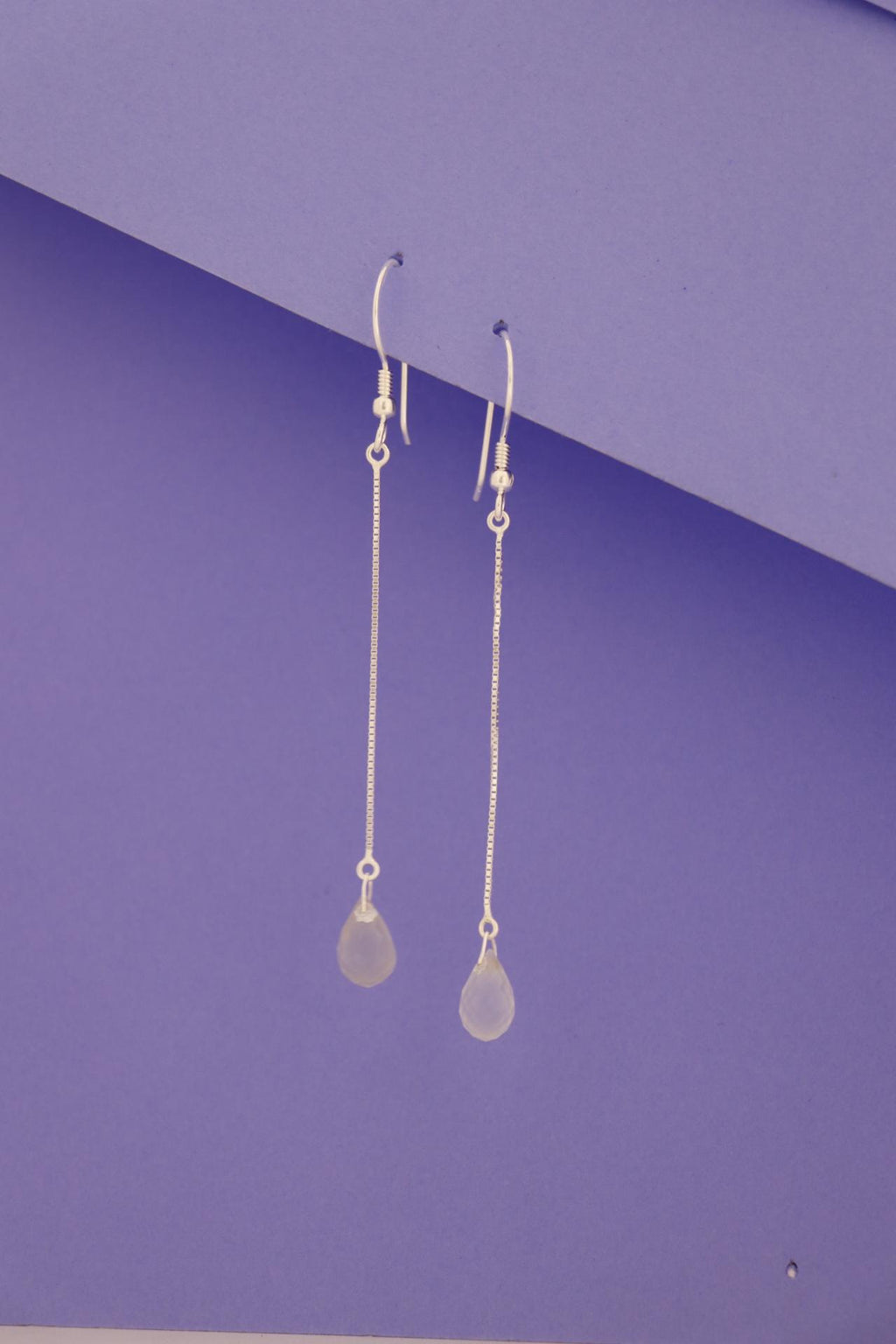 Moonstone Drop Earrings 925 Sterling Silver | Moon Gemstone Dangle | June Birthstone | Handmade Jewelry