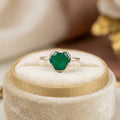 Green Onyx Heart Ring: 925 Sterling Silver, Dainty Boho Jewelry