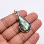 Labradorite Pendant: Sterling Silver Celestial Necklace