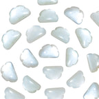 White Moonstone Cloud Charms, Carved Briolettes, Gemstone Beads