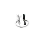 Raw Black Tourmaline Ring: Adjustable Sterling Silver Boho Jewelry