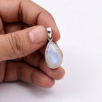 Teardrop Moonstone Pendant – 925 Sterling Silver Boho Gemstone Necklace