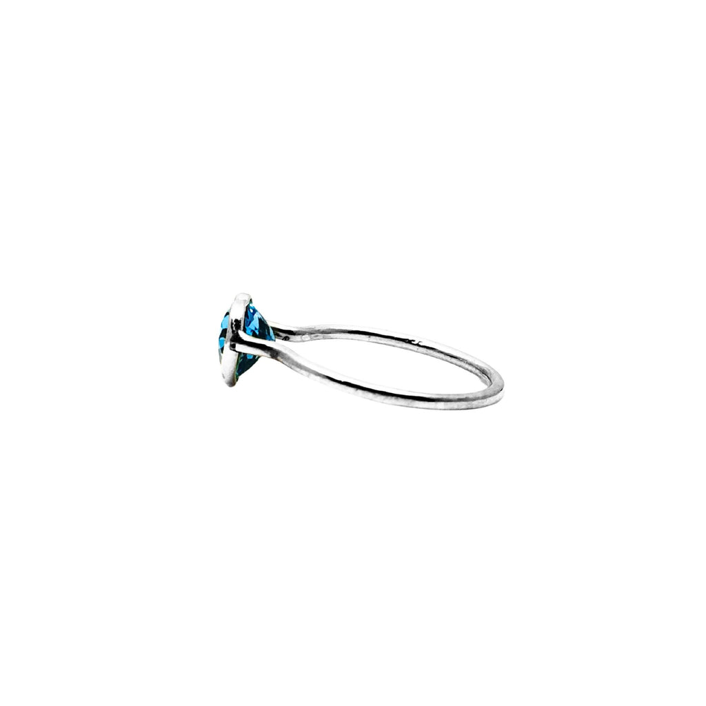 Blue Topaz Heart Ring: Handmade Sterling Silver December Birthstone