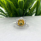 Natural Citrine Ring | 925 Sterling Silver | November Birthstone | Floral Gemstone Band | Handmade in Jaipur